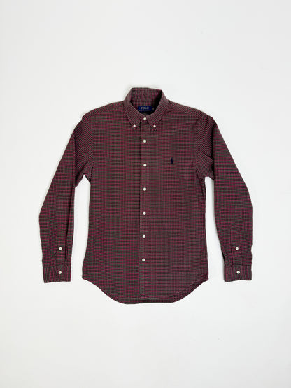 Ralph Lauren Red &amp; Green Checkered Slim Fit Oxford Shirt