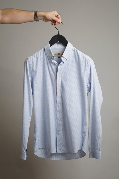 Bertoni Blue &amp; White Striped Shirt