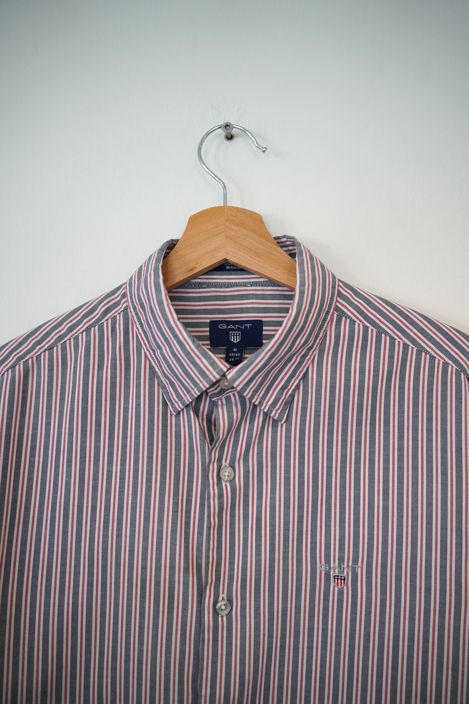 Gant Darkgrey and Red Striped Tech Prep Regular Shirt