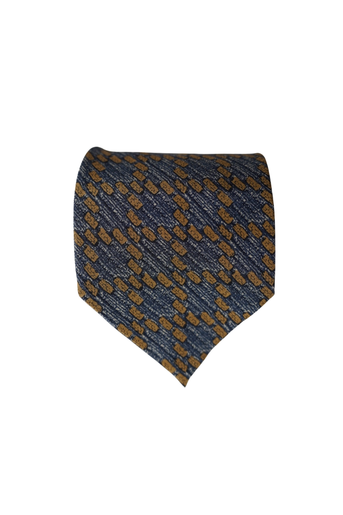 Giorgio Armani Navy and Yellow Vintage Silk Tie
