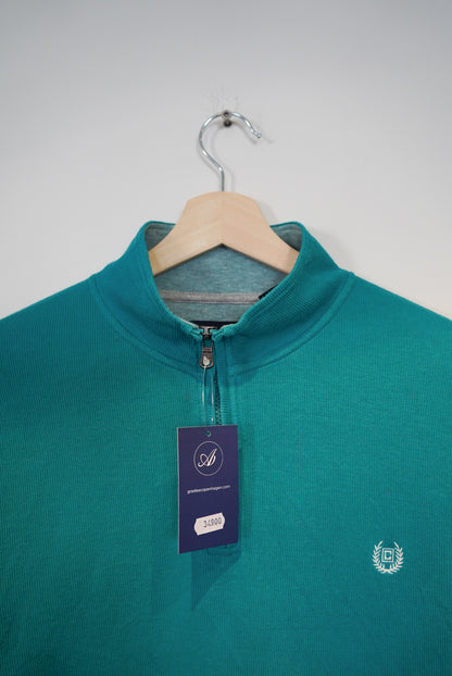 Ralph Lauren Chaps Green Cotton Zip Knit