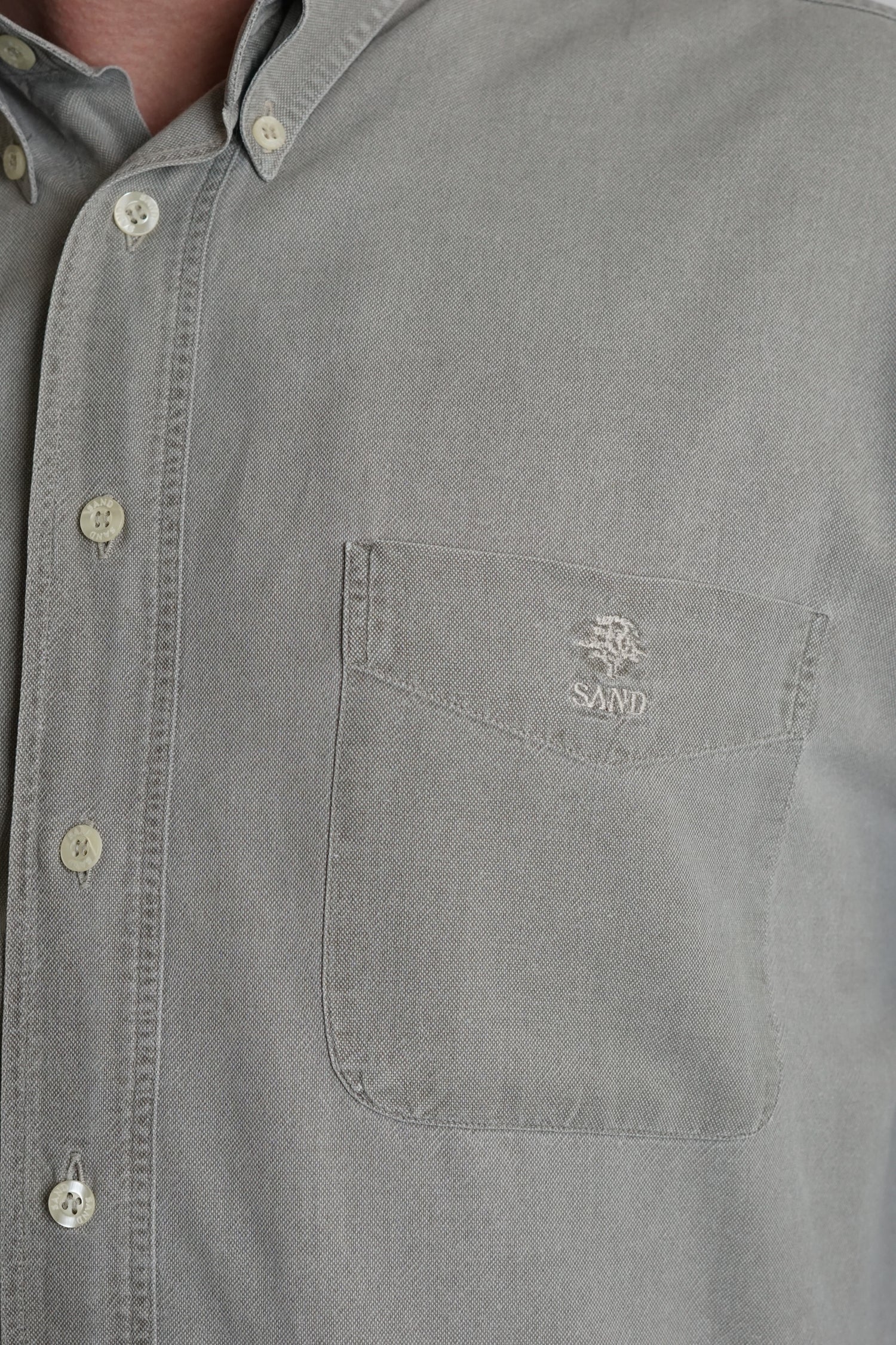 Sand Copenhagen Grey Prewashed Cotton Shirt