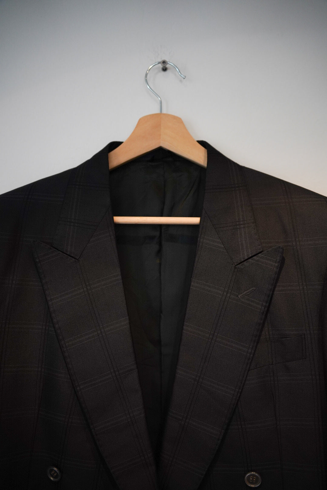 Sespi Darkgrey Checkered Double-Chested Blazer