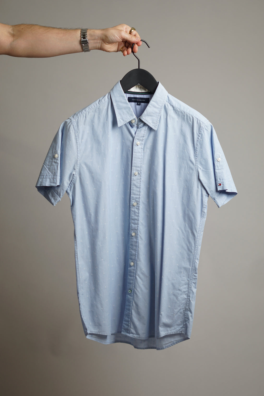 Tommy Hilfiger Short Sleeved Lightblue Striped Shirt