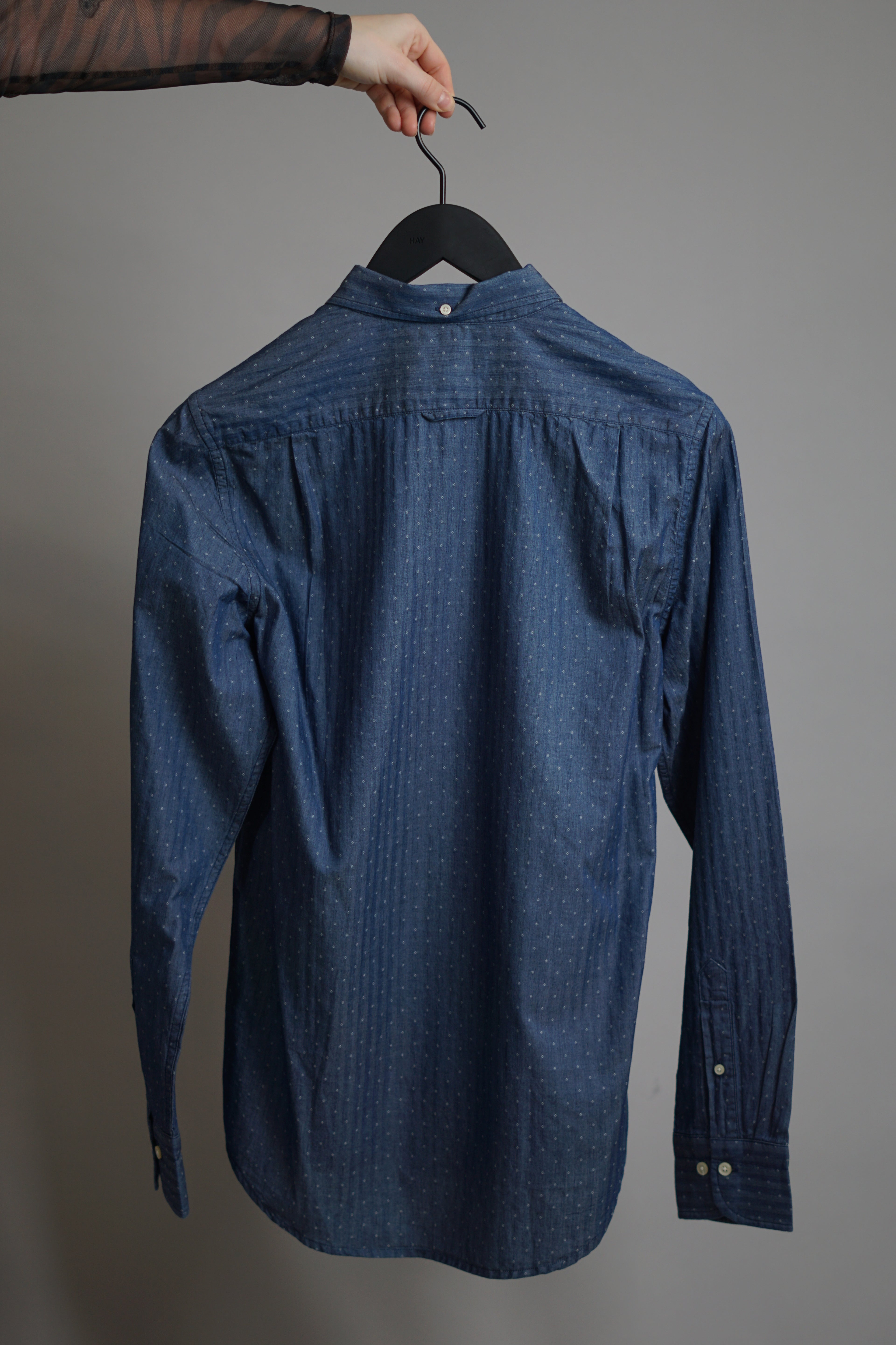 Gant Blue Slim White Dotted Shirt