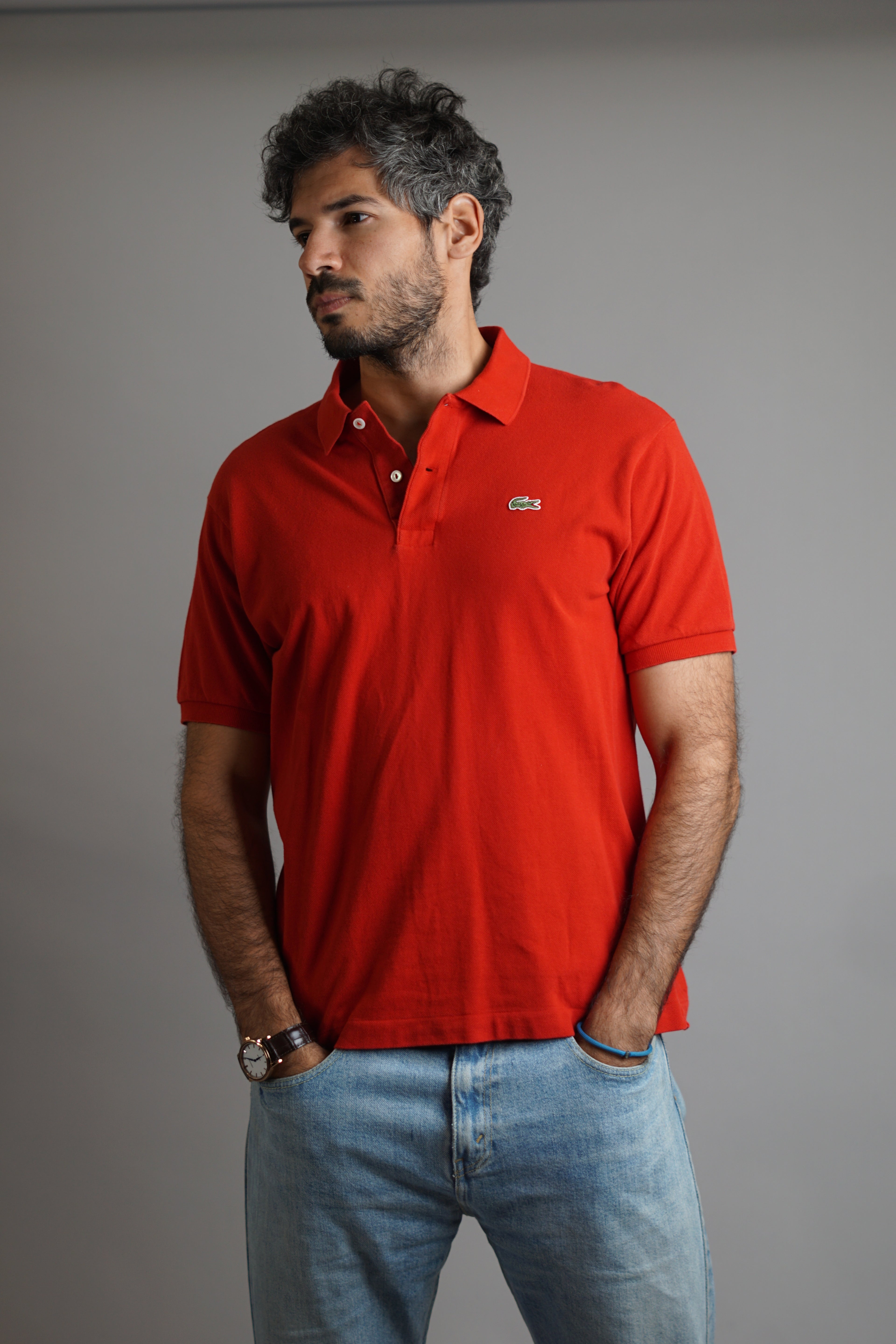 Lacoste Red Cotton Polo Shirt