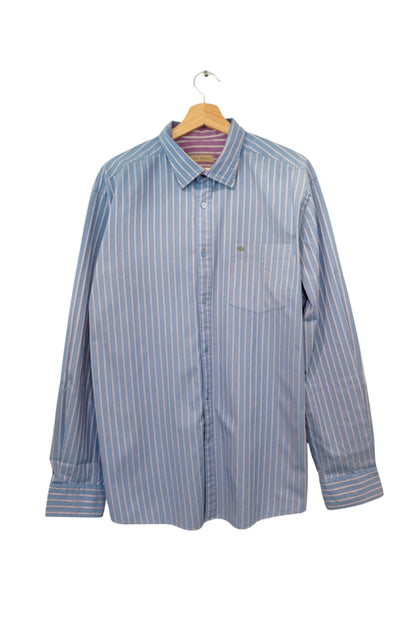Ted Baker Blue and Purple Striped Cotton Shirt