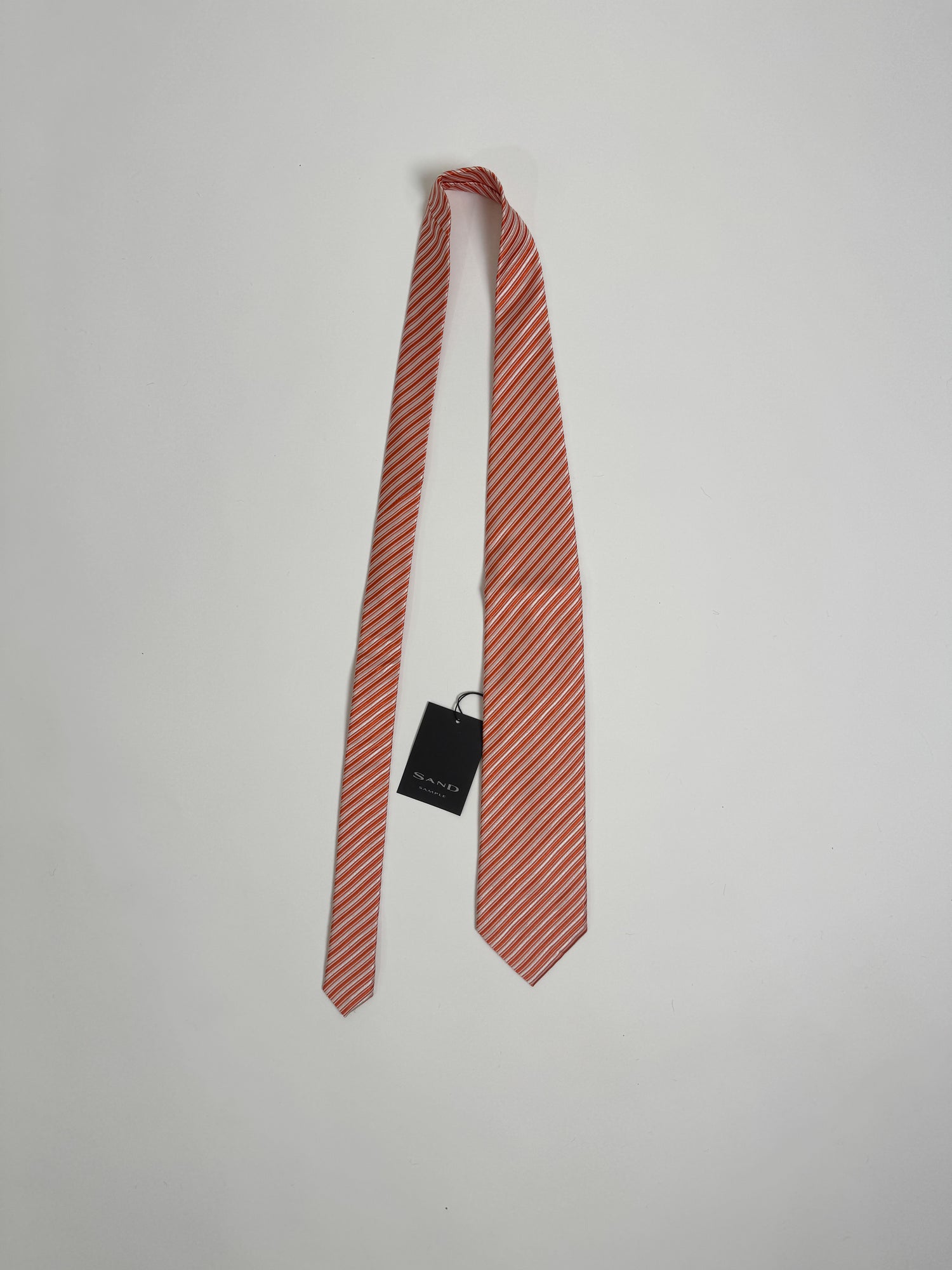 Sand Copenhagen Orange Striped Silk Tie