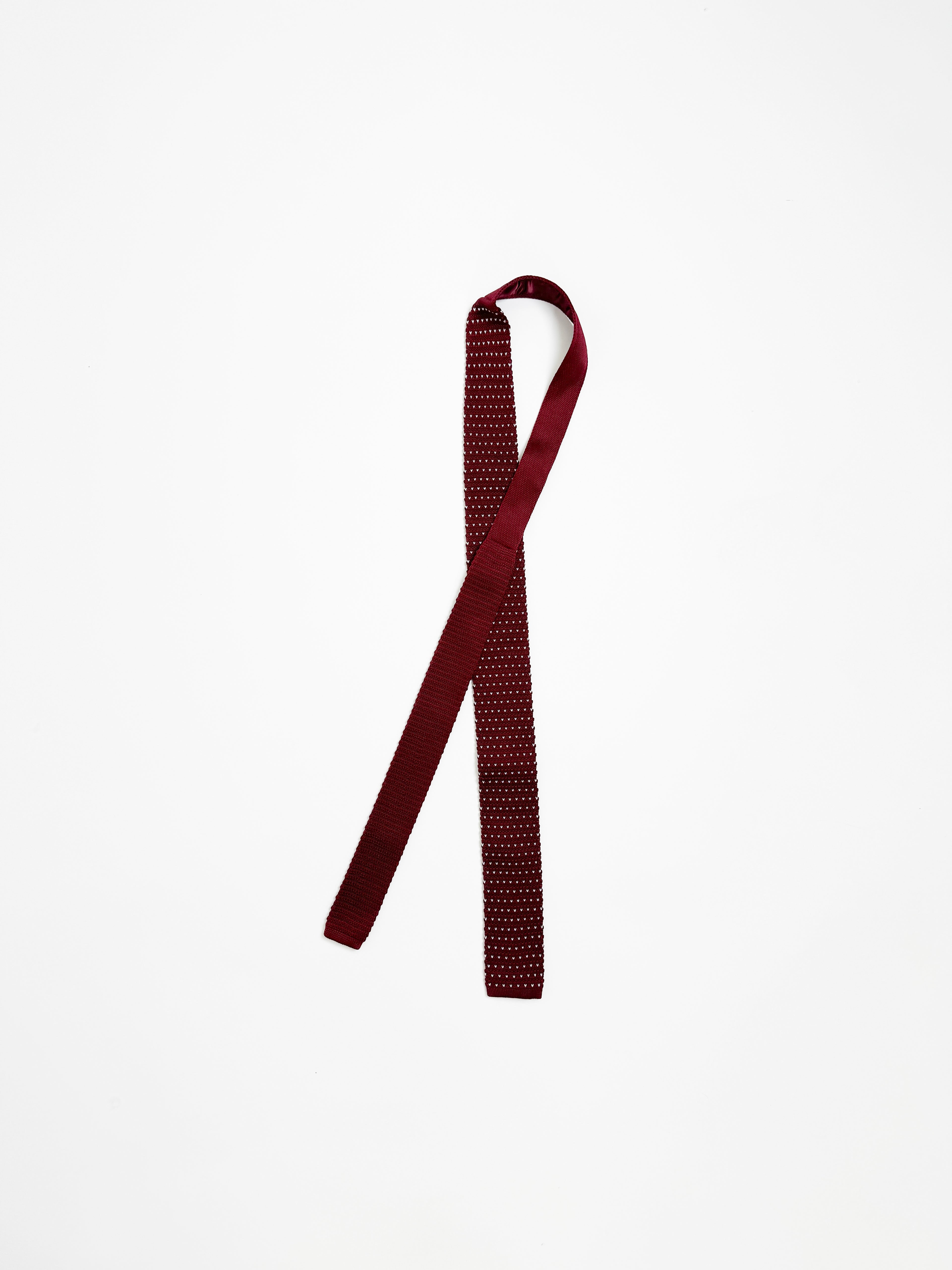 Vintage Bordeaux Red Knit Tie