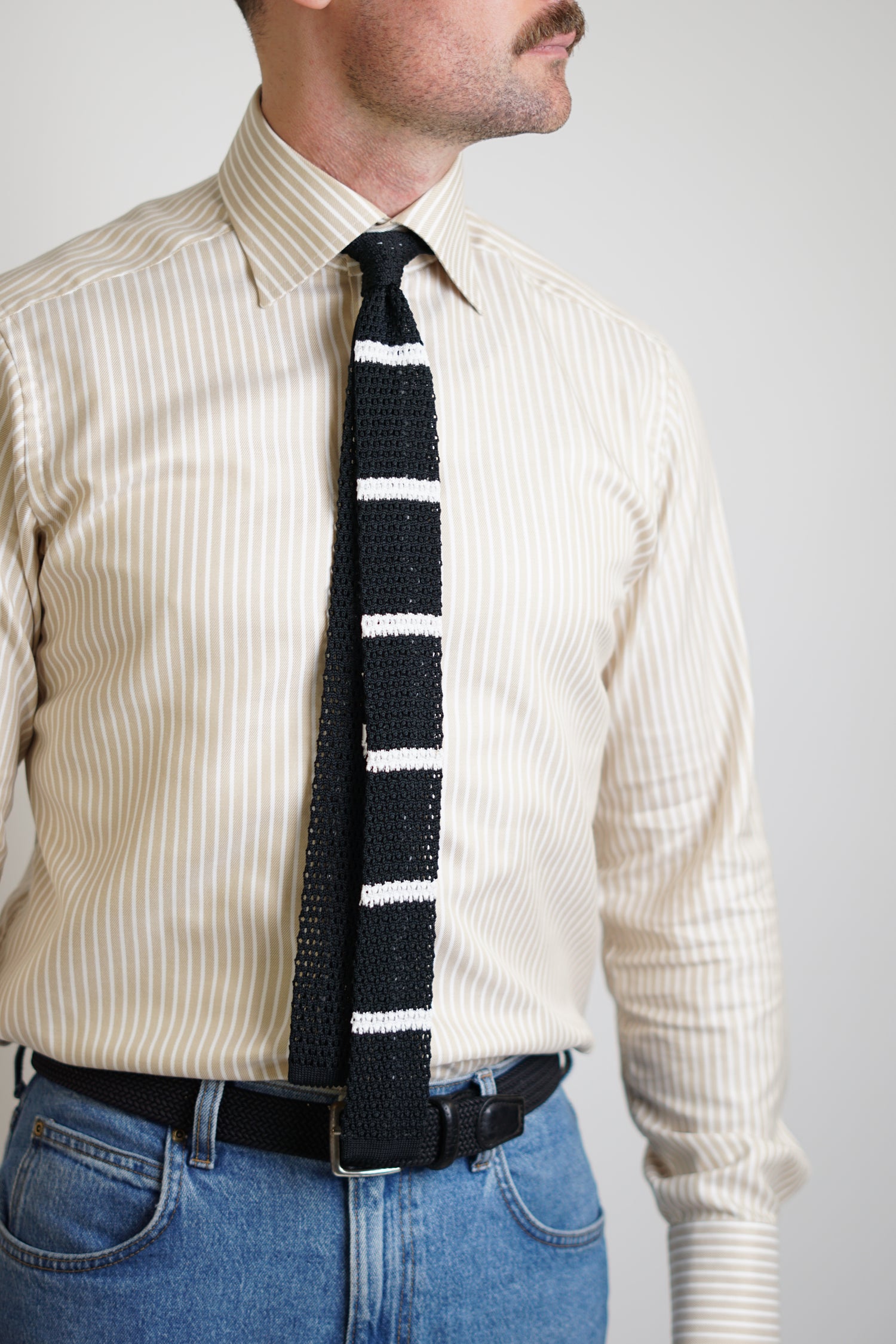 An Ivy Black and White Knitted Tie