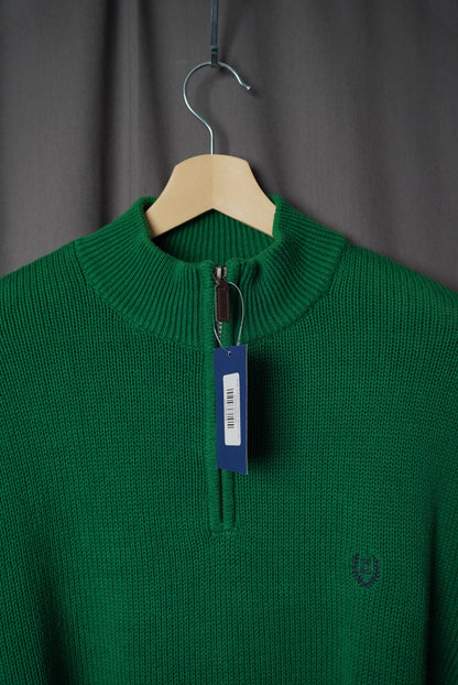 Ralph Lauren Chaps Green Cotton Zip Knit