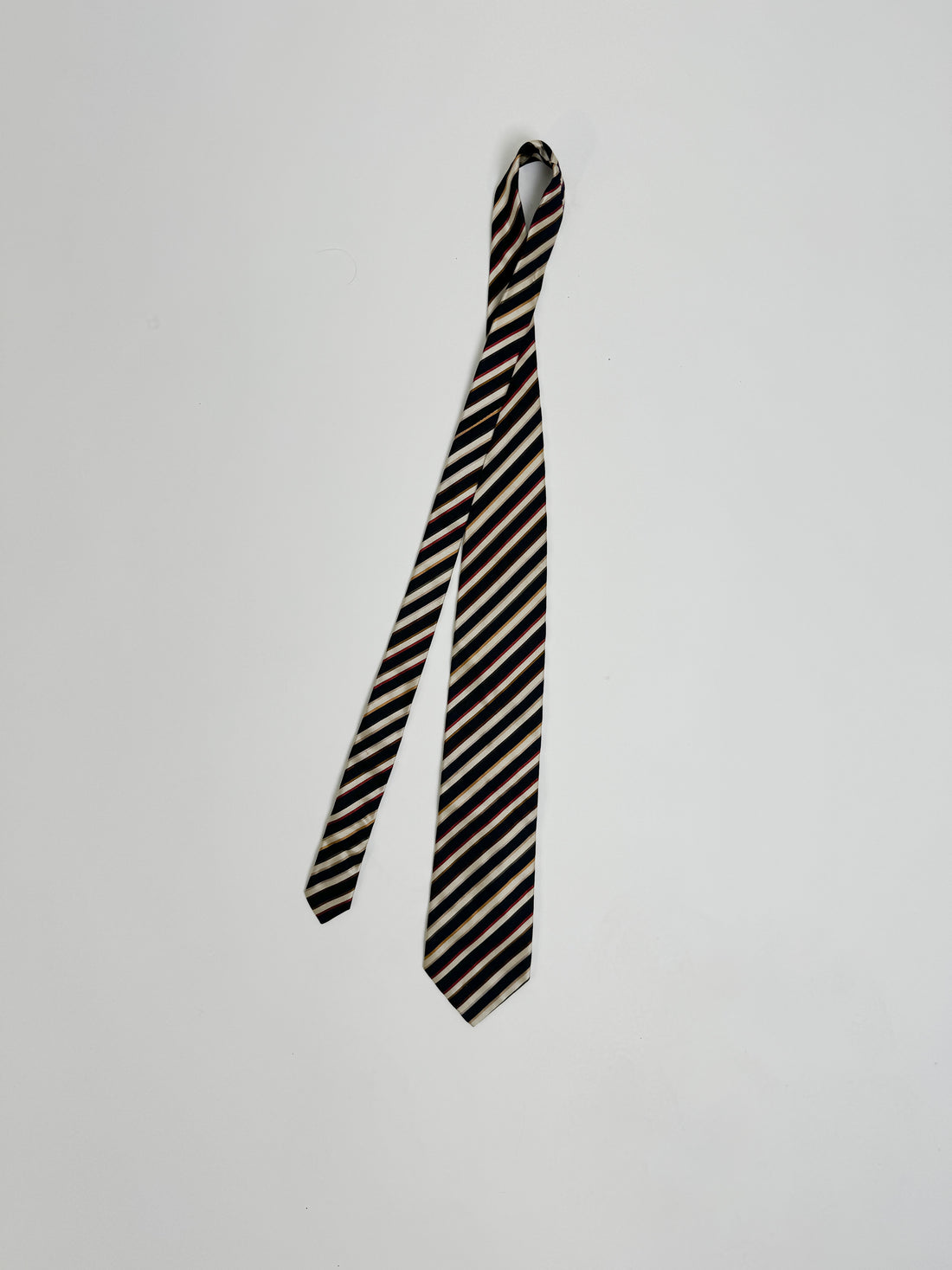 Paul Smith Navy and Light Striped Silk Tie