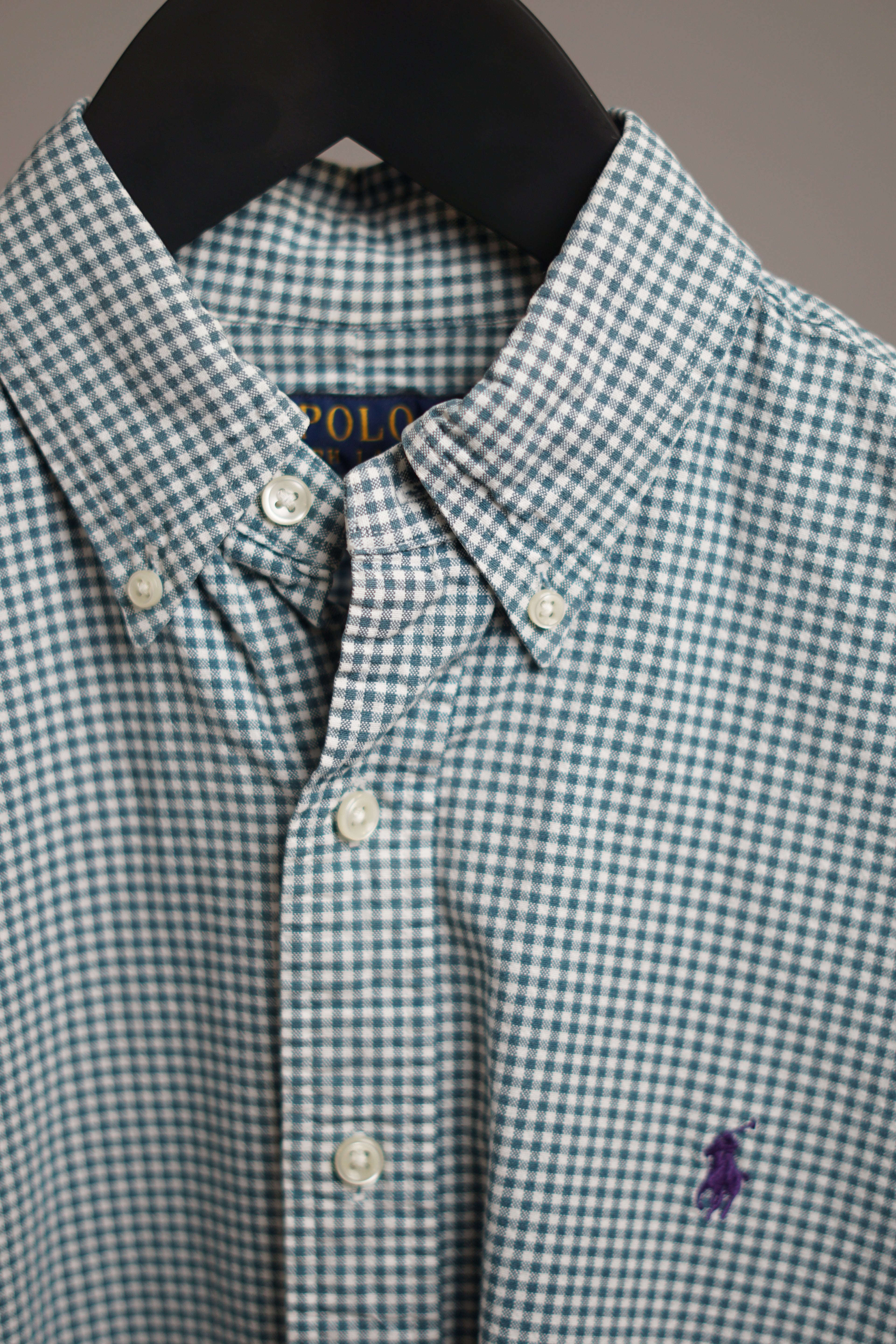 Ralph Lauren Green Checkered Slim Fit Strech Oxford Shirt