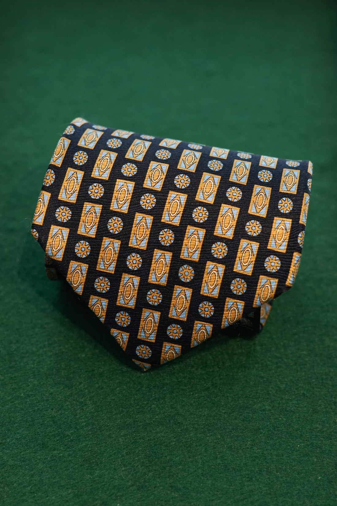 Firenze Vintage Navy and Yellow Sqaure Tie