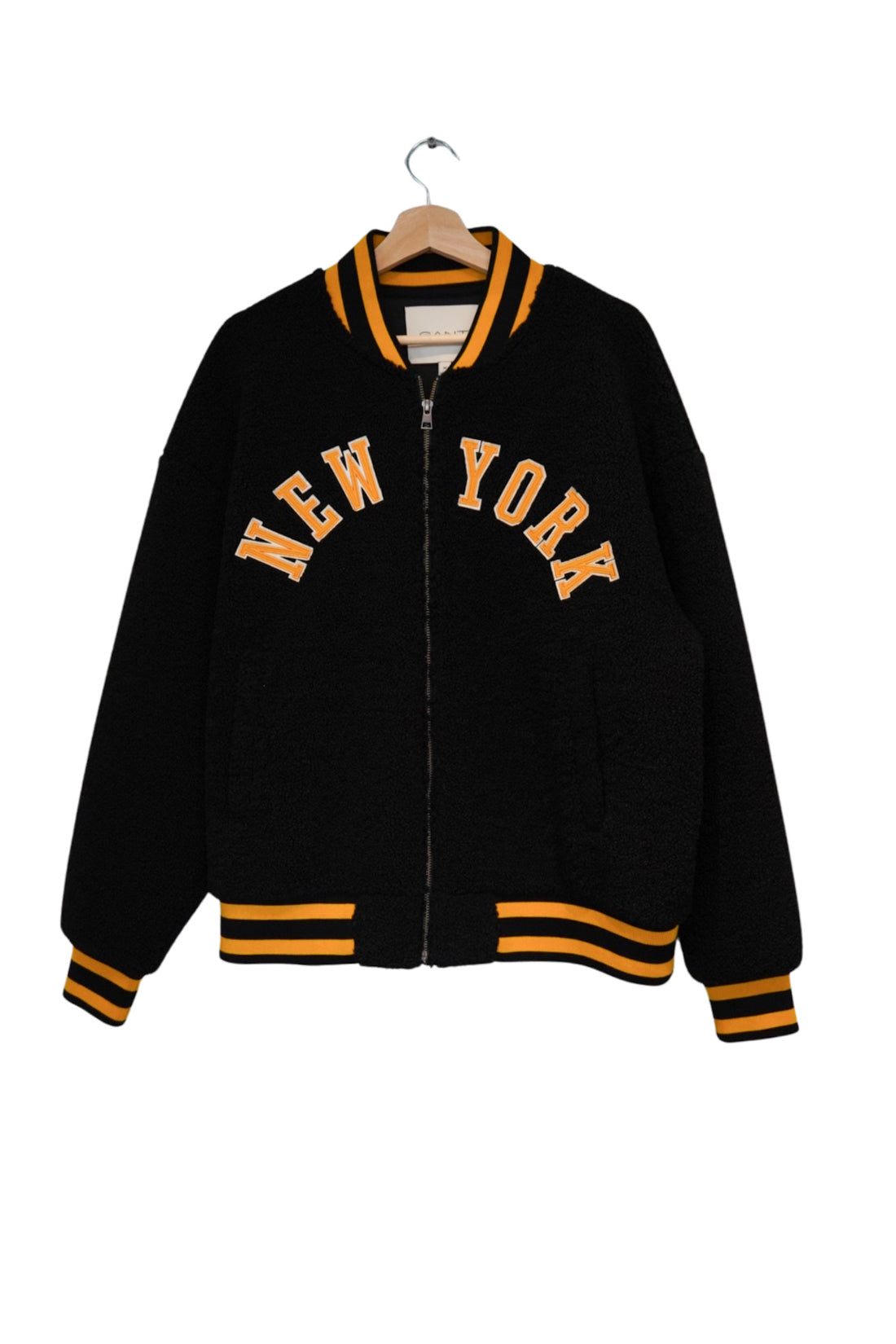 Gant Black and Yellow New York Fleece Varsity Jacket