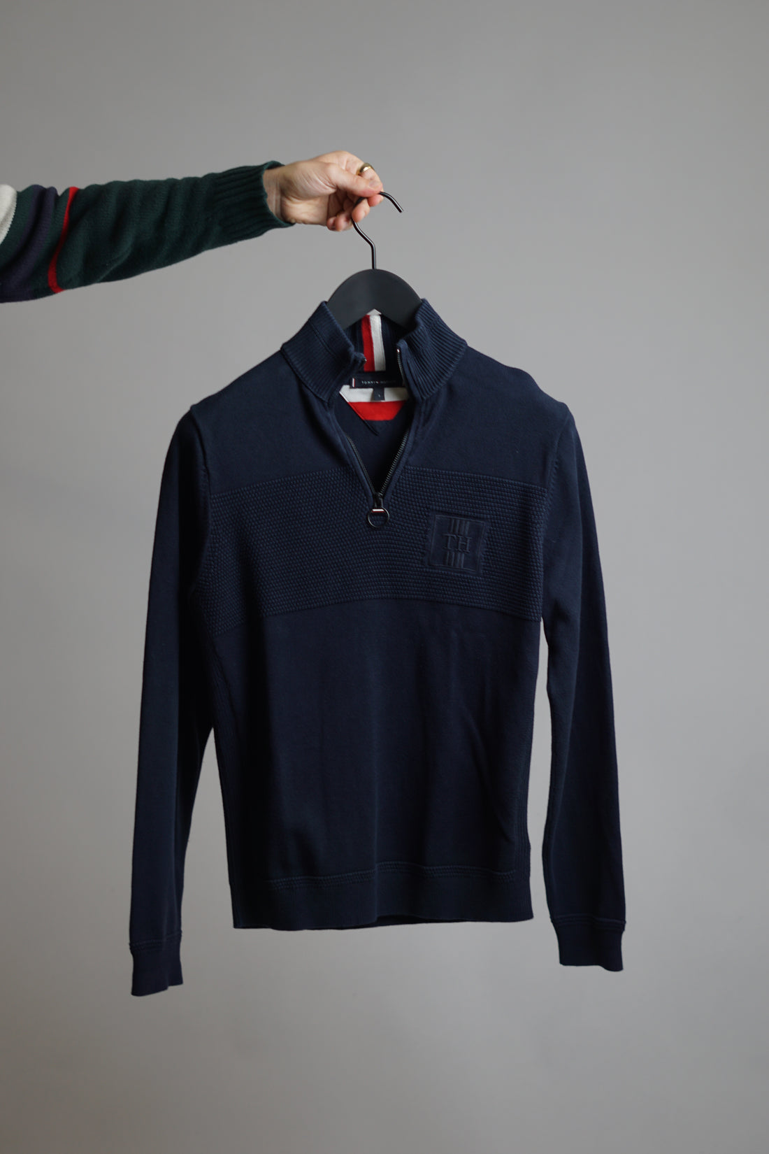 Tommy Hilfiger Navy TH Knitted Halfzip