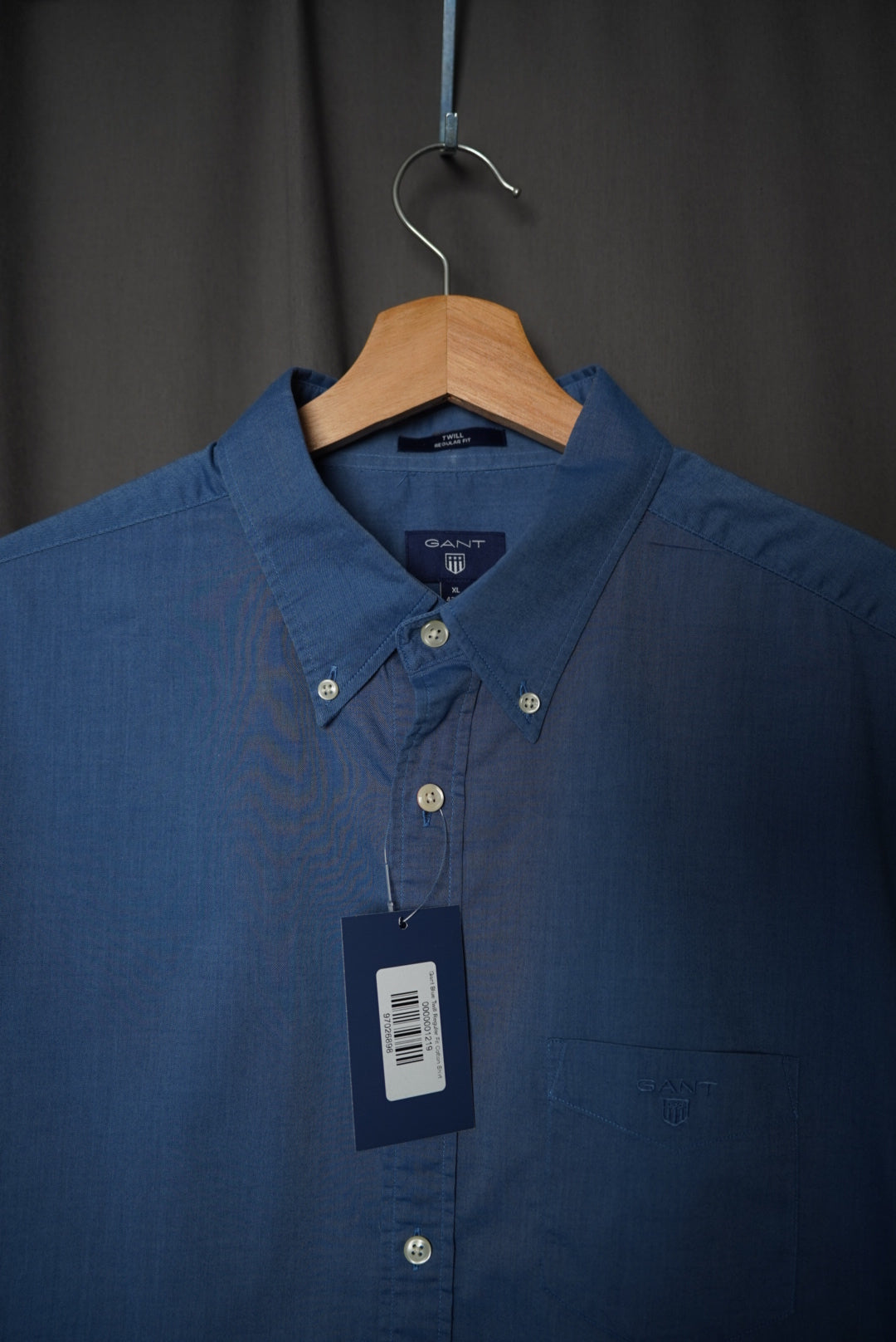 Gant Blue Twill Regular Fit Cotton Shirt