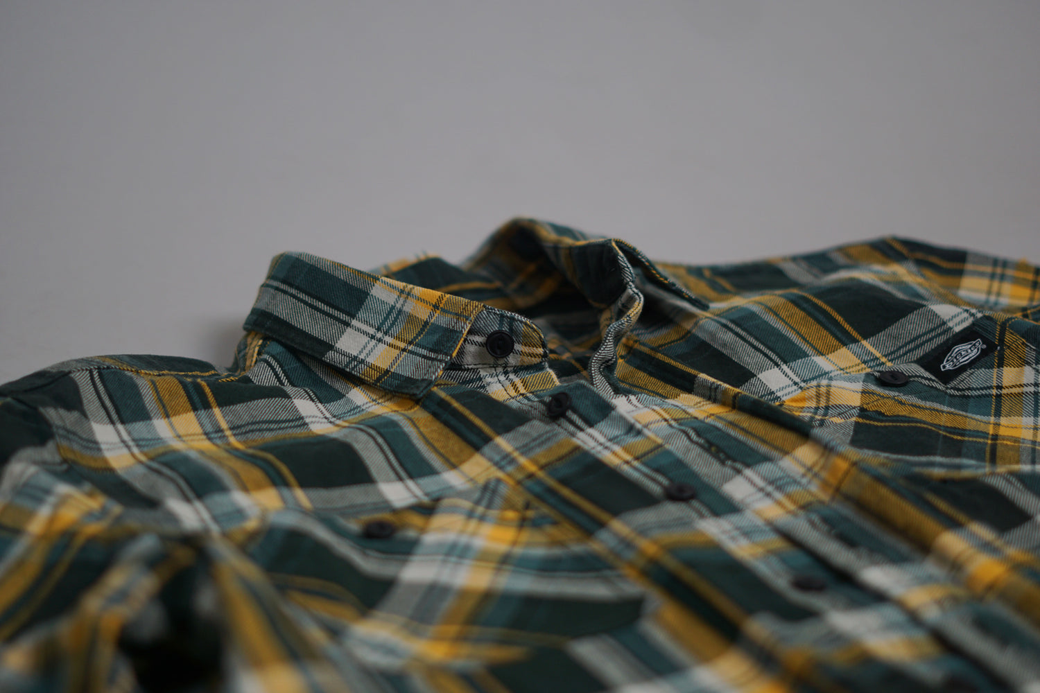 Dickies  Green and Yellow Checkered Cotton Overshirt