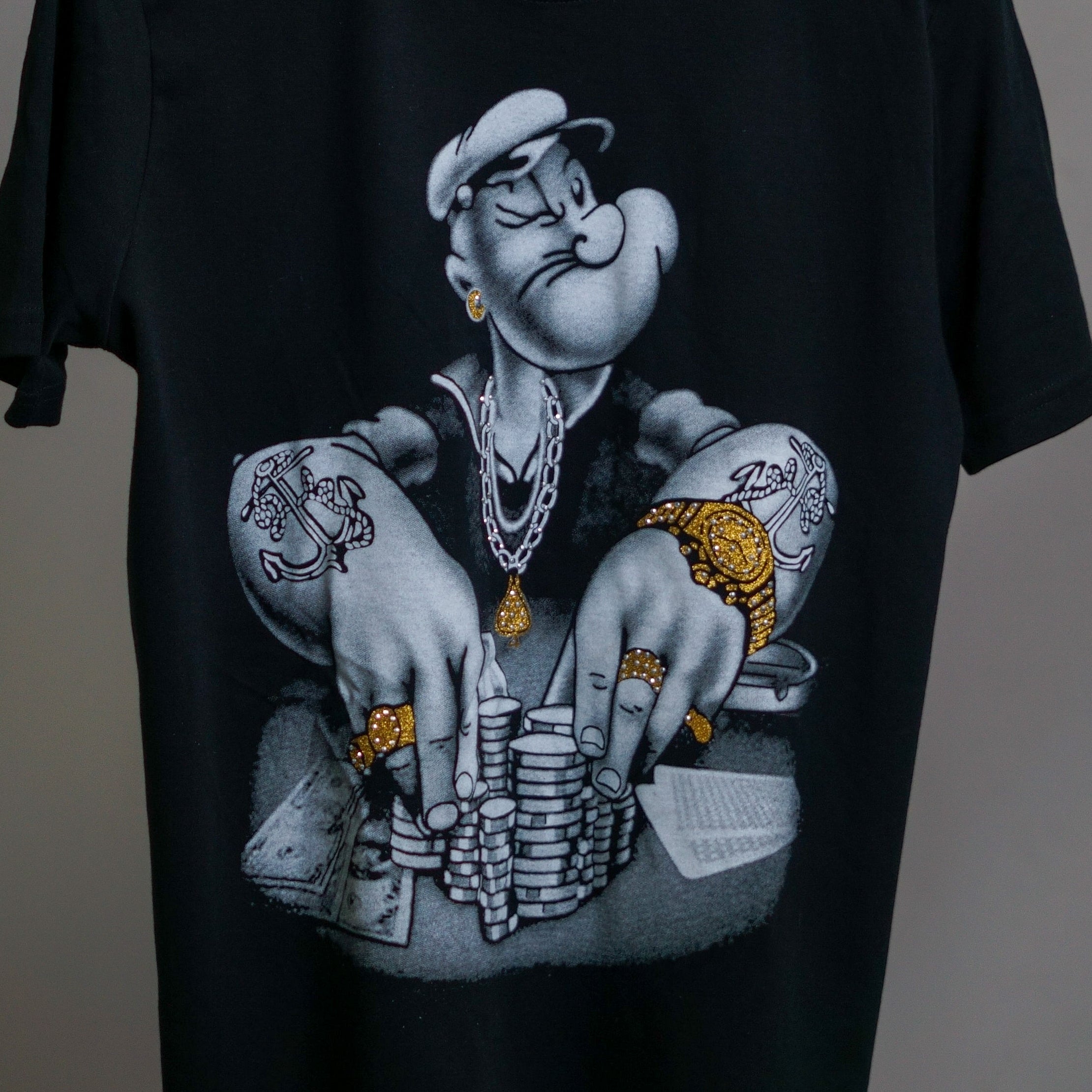 Dolce &amp; Gabbana Black Gambling Popeye T-Shirt