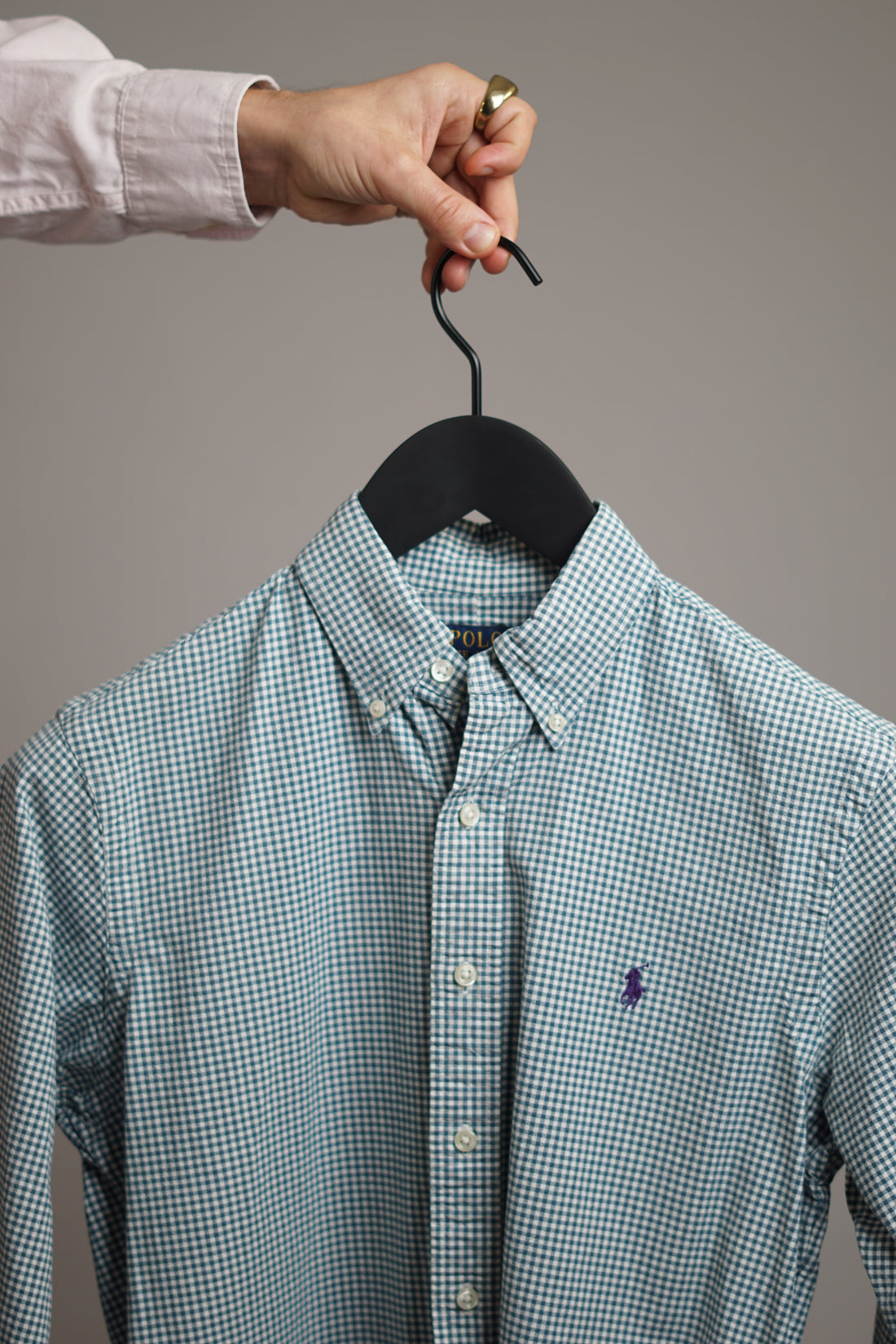 Ralph Lauren Green Checkered Slim Fit Strech Oxford Shirt