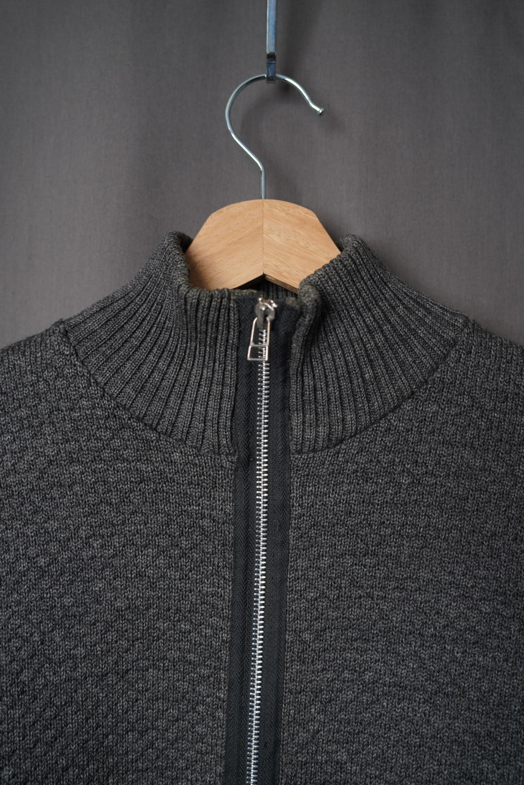 Mads Nørgaard Copenhagen Grey Full Zip Virgin Wool Knit