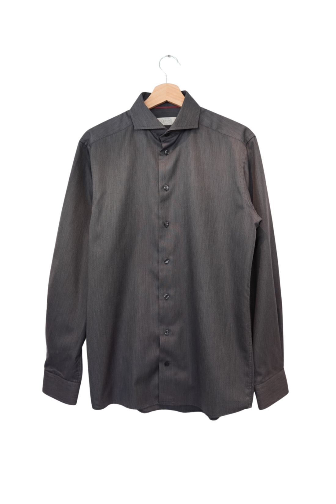 Eton Gray Melange Slim Cotton Shirt