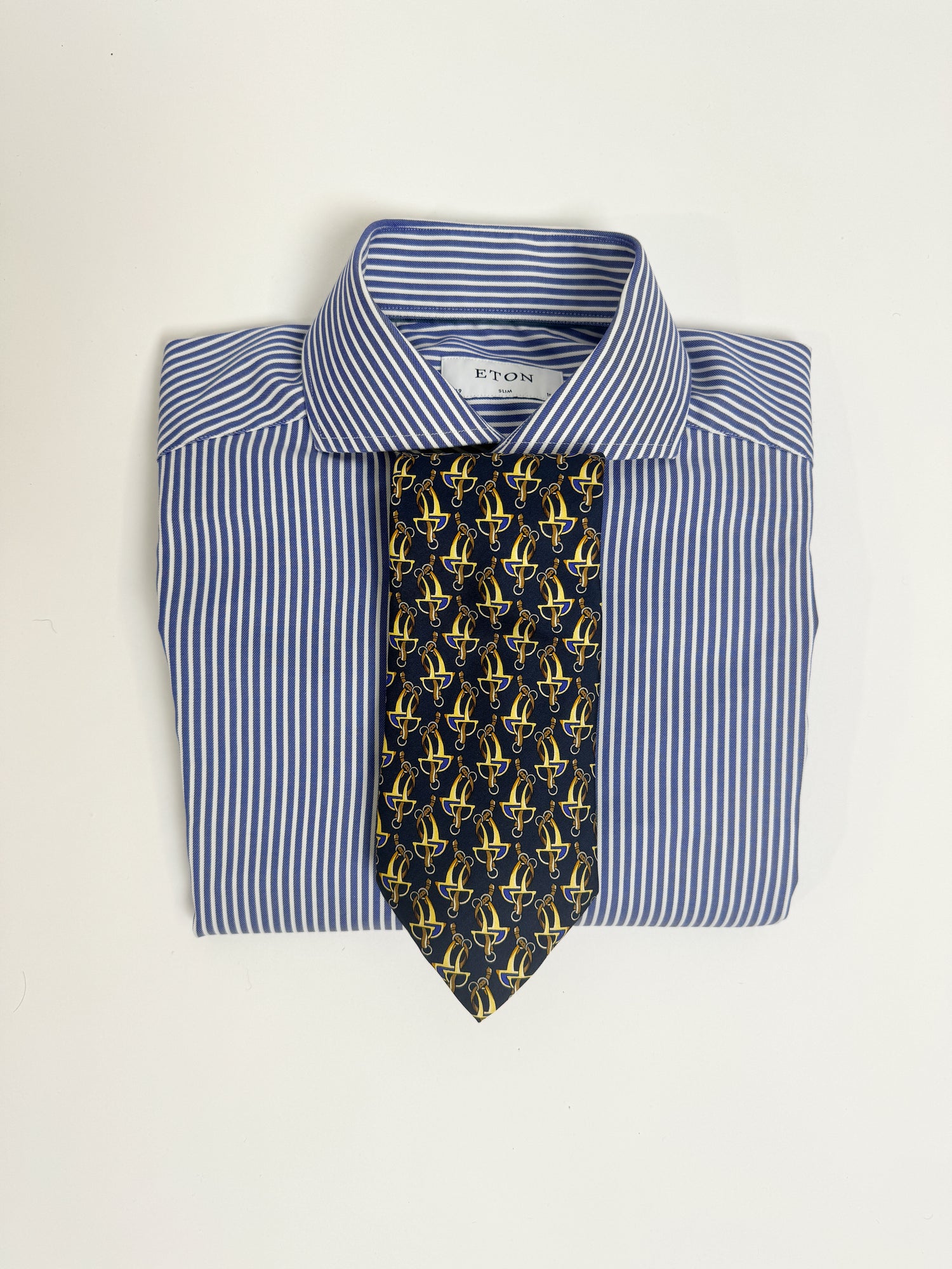 Pierre Balmain Navy Chain Pattern Silk Tie