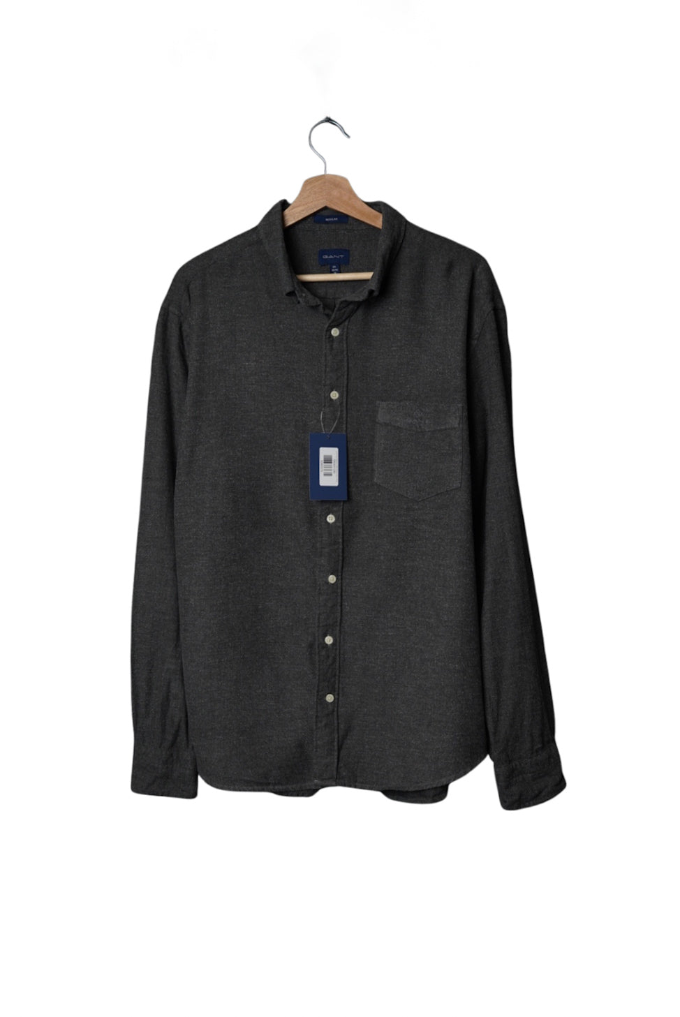 Gant Grey Regular Cotton Button Down Shirt