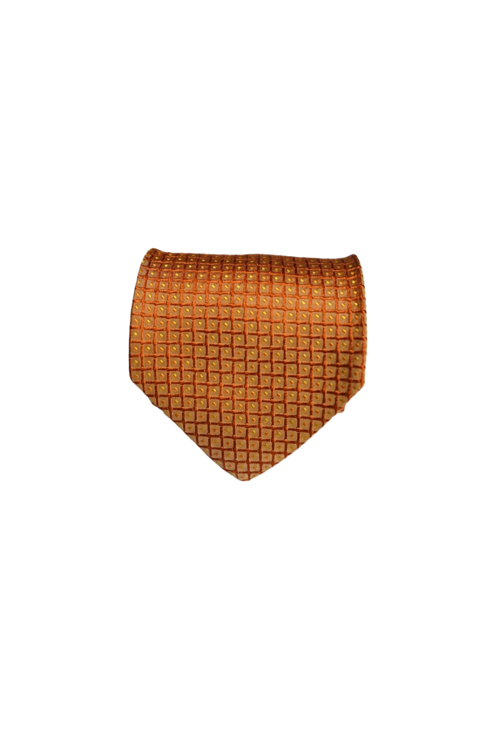 Hugo Boss Yellow Checkered and Dotted Silk Tie