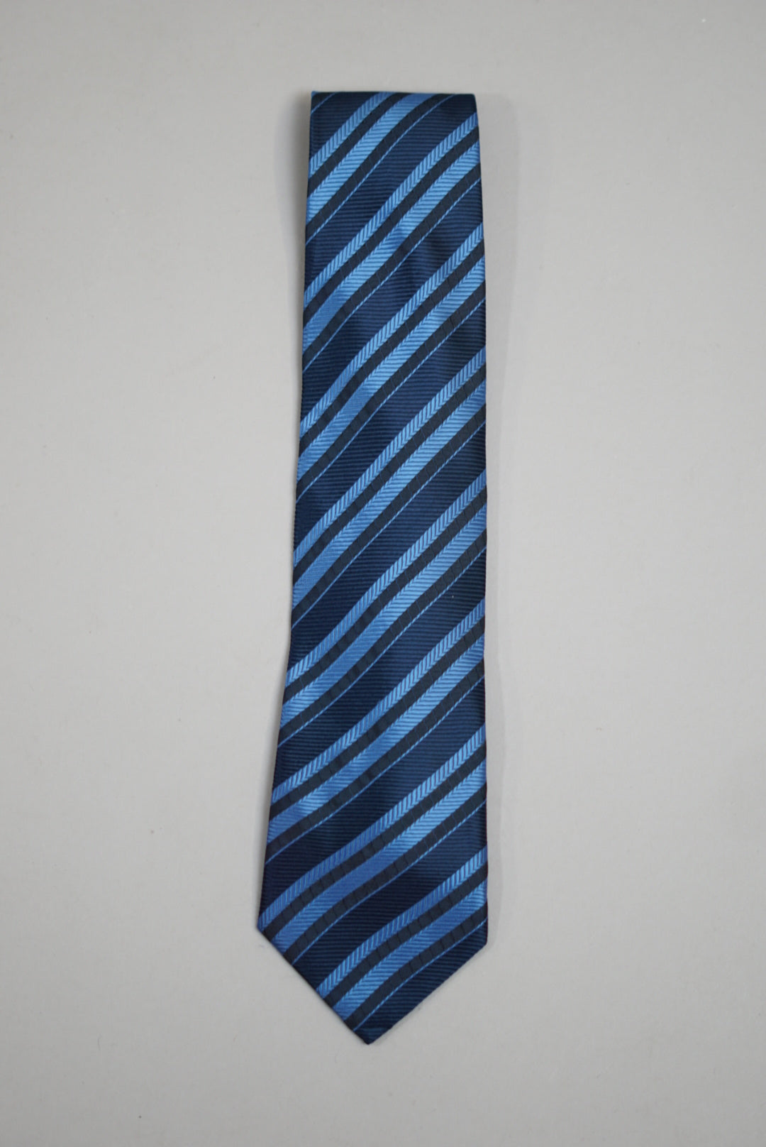 Paul Smith Navy &amp; Lightblue Striped Silk Tie