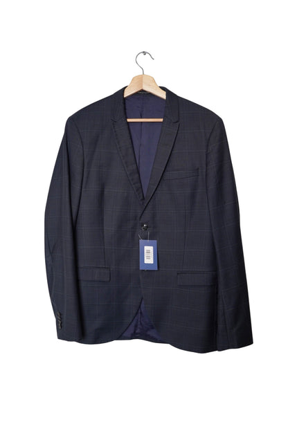 Tiger of Sweden Navy Checkered Evert Wool Business Blazer