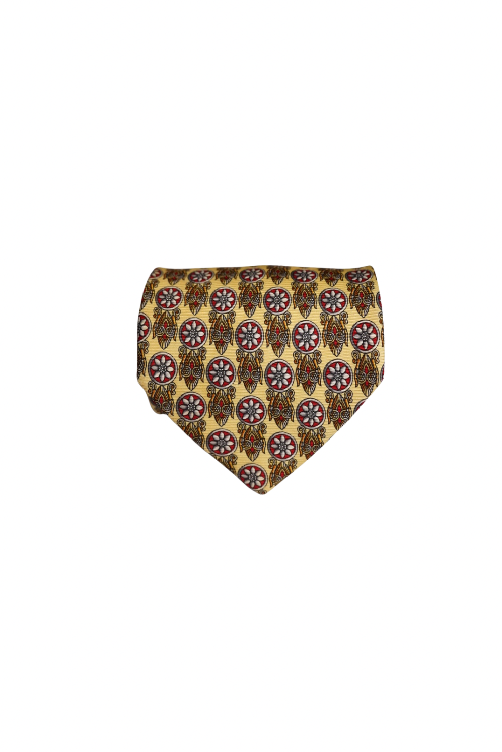 Pierre Balmain Yellow and Red Vintage Silk Tie
