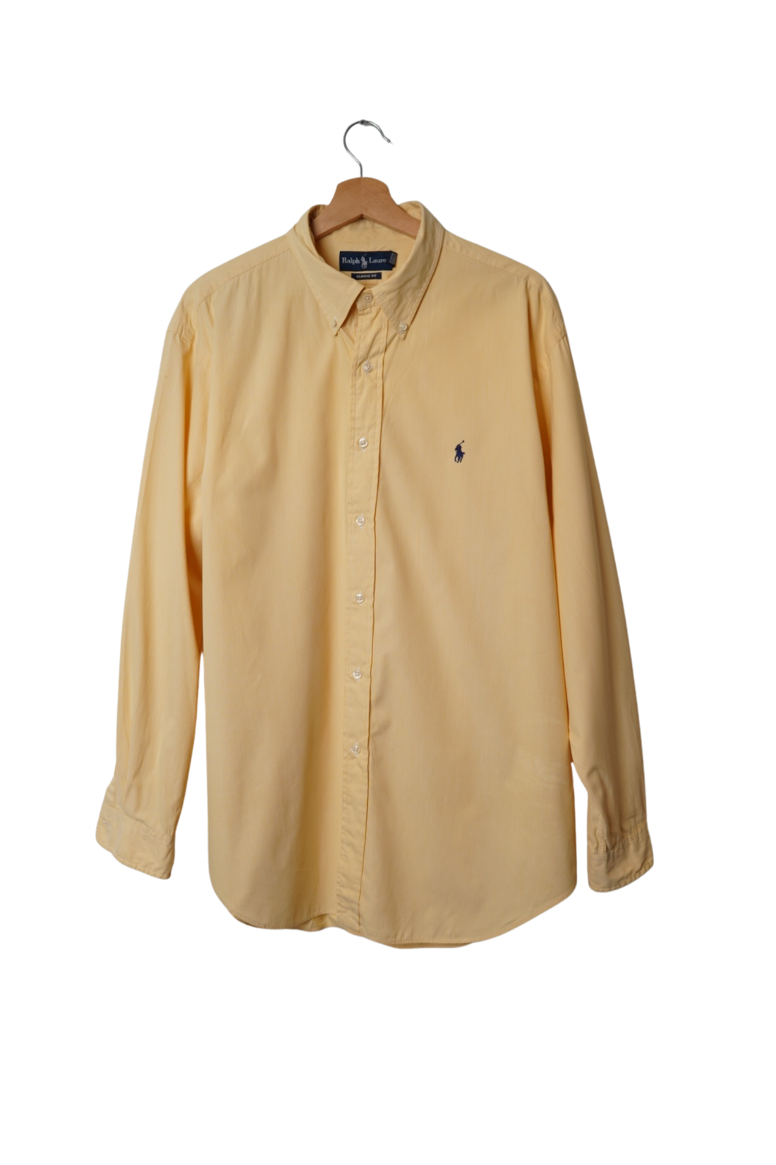 Ralph Lauren Yellow Striped Classic Fit Cotton Shirt