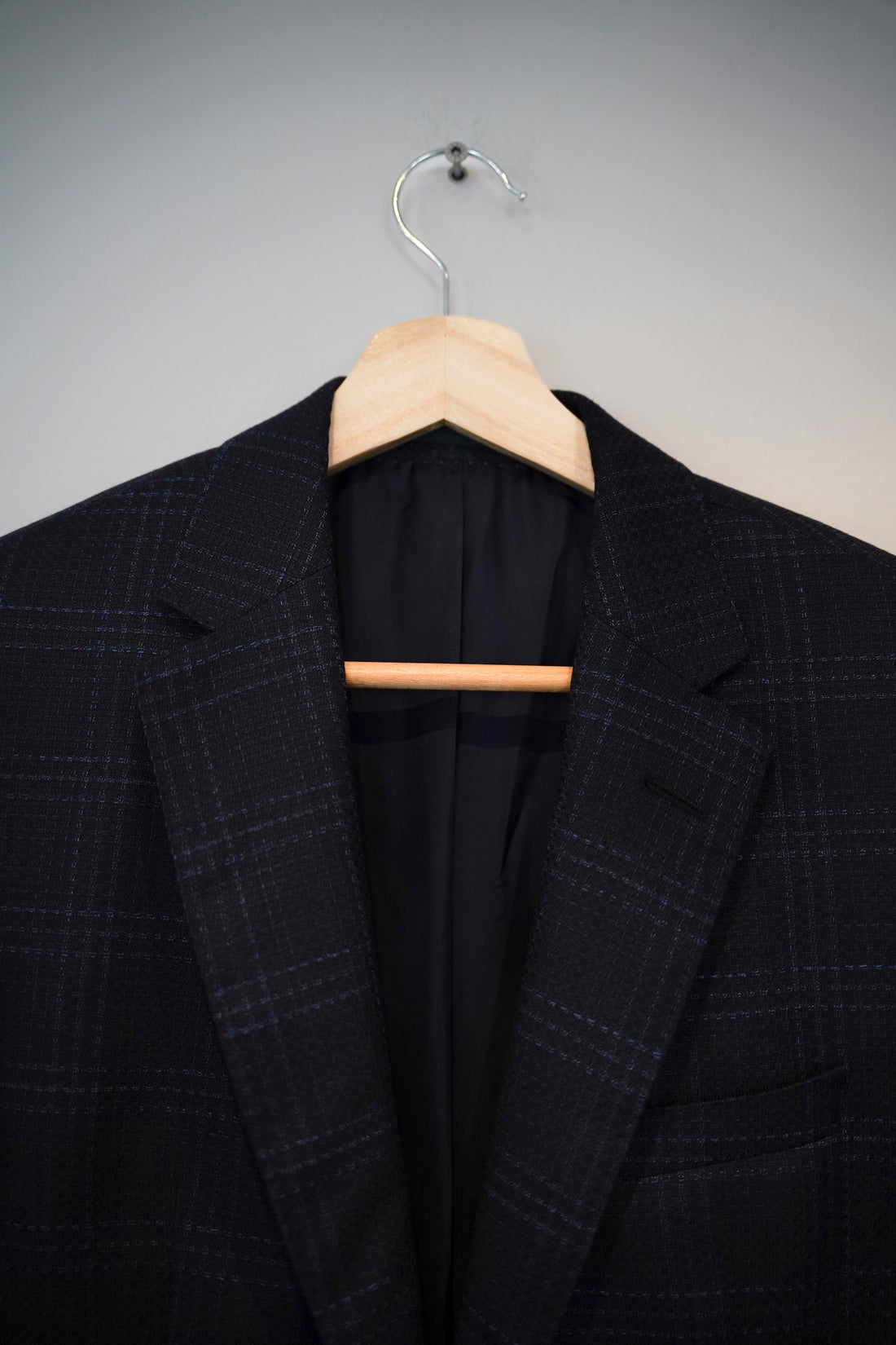 Hugo Boss Tailored Navy Checkered Blazer