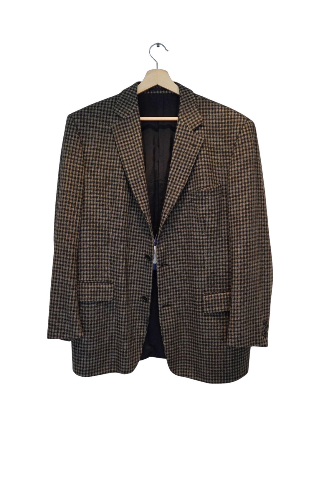 Tiger of Sweden Brown Checkered Cashmere and Wool Blazer