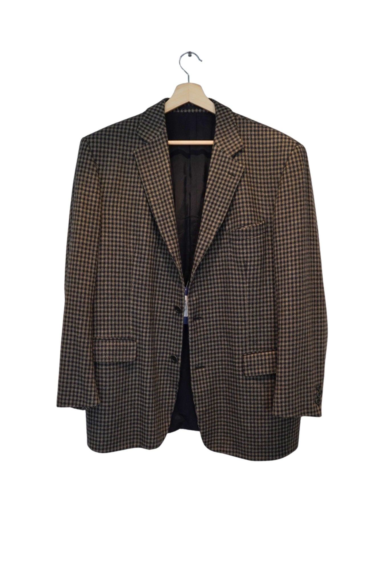 Tiger of Sweden Brown Checkered Cashmere and Wool Blazer