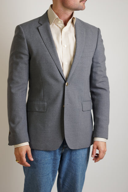 Gant Grey Club Blazer With Gold Buttons