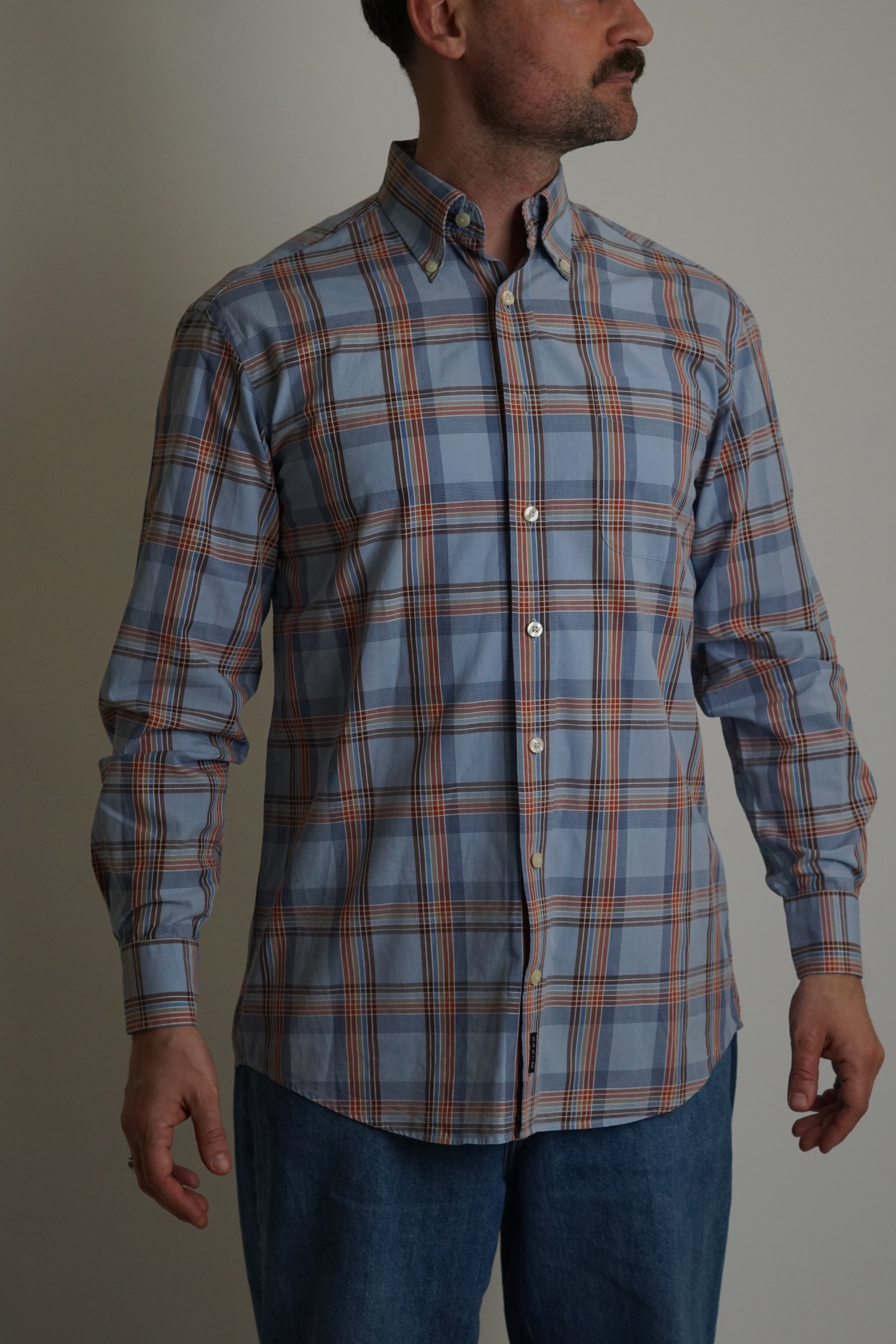 Gant Lightblue Checkered Palm Spring Poplin Casual Fit Shirt