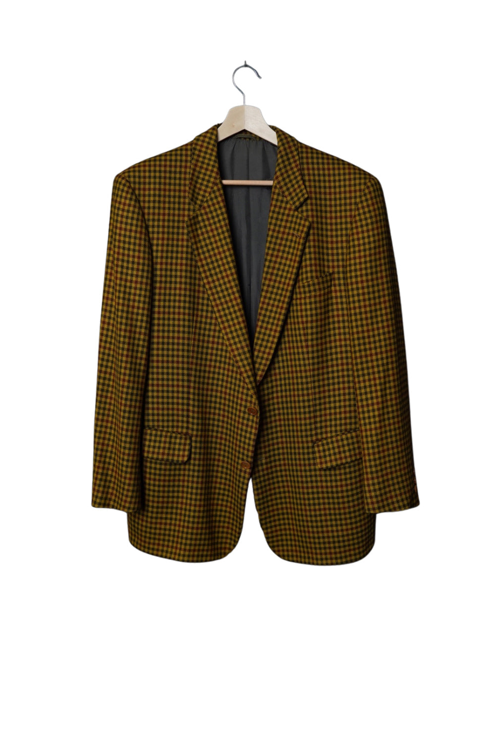 Burberry Brown Checkered Wool Blazer