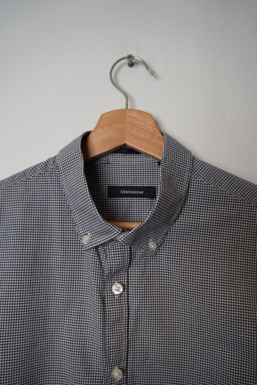 Matinique Black and White Checkered Cotton Shirt