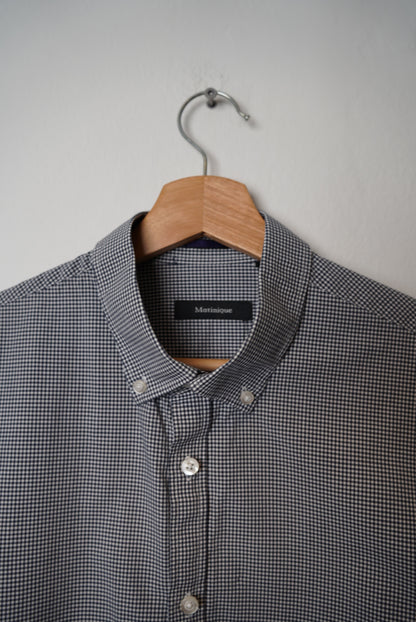 Matinique Black and White Checkered Cotton Shirt