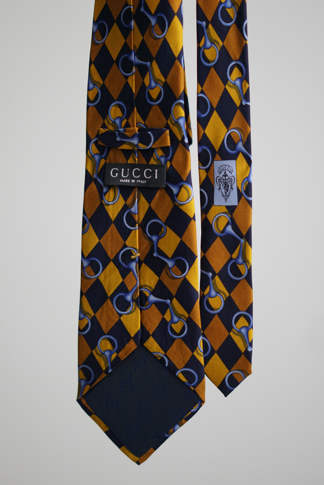 Gucci Checkered Chain Pattern Silk Tie