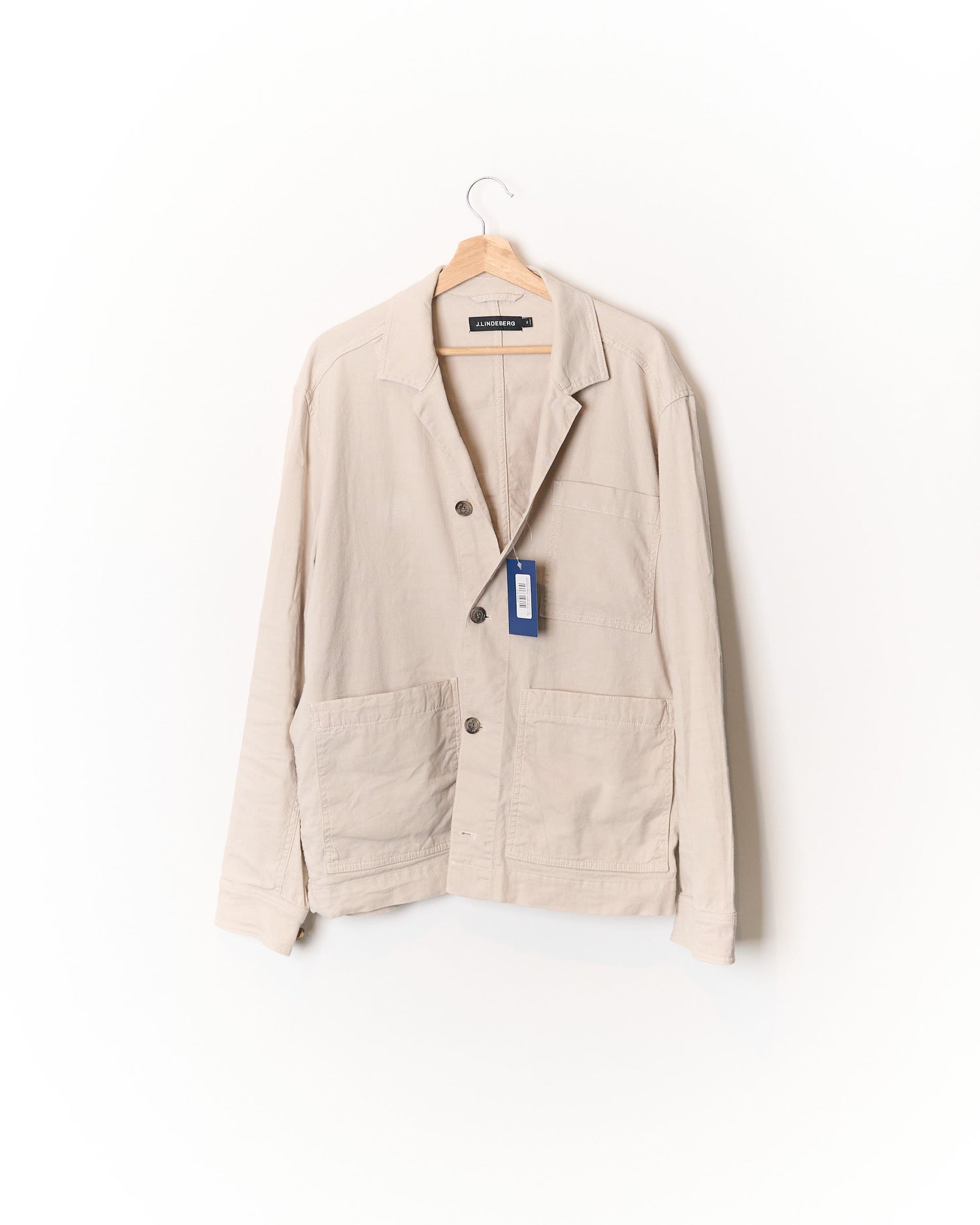 J. Lindeberg Light Sand Errol Linen and Cotton Overshirt