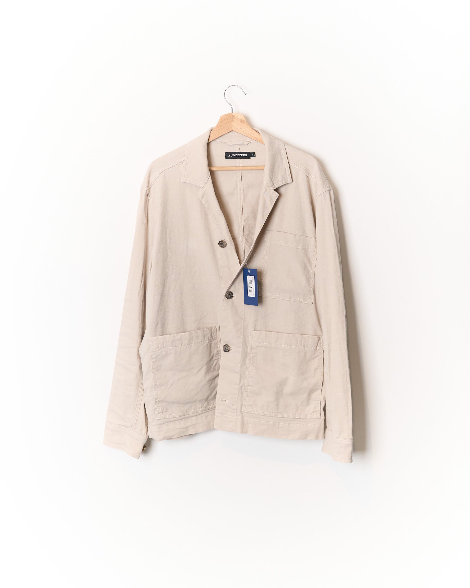 J. Lindeberg Light Sand Errol Linen and Cotton Overshirt