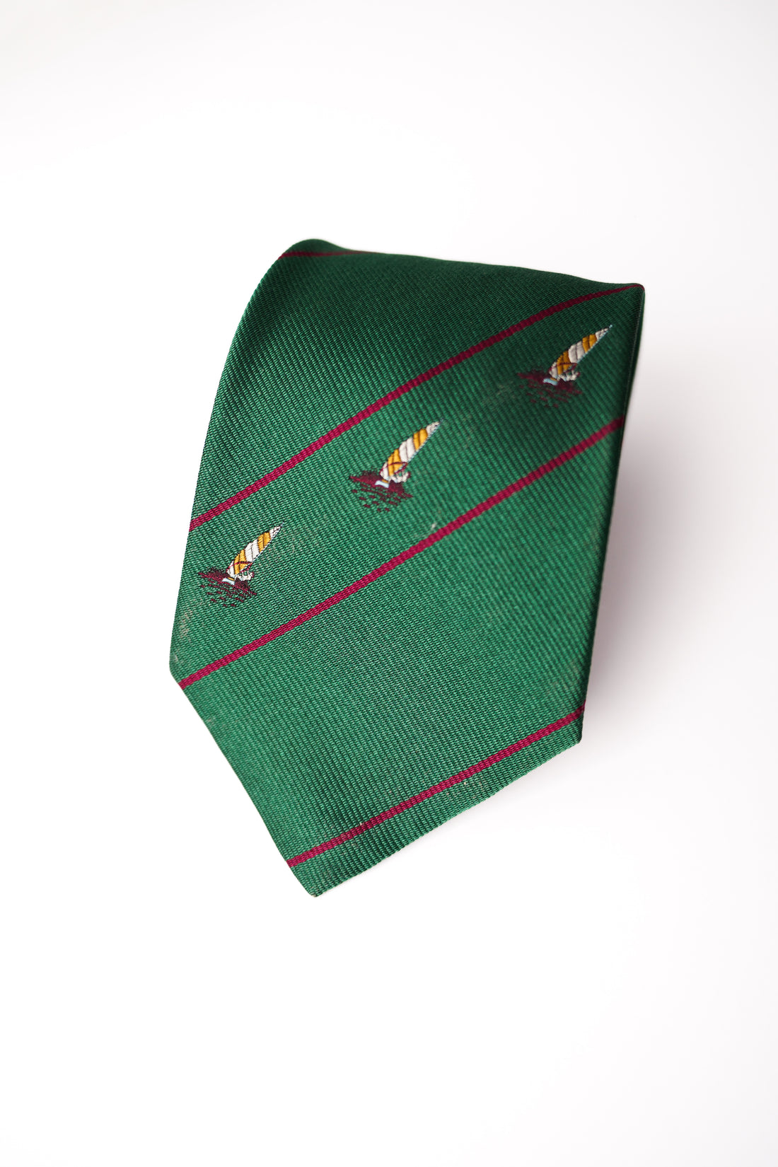 Diego Vintage Green Ivy League Crest Silk Tie