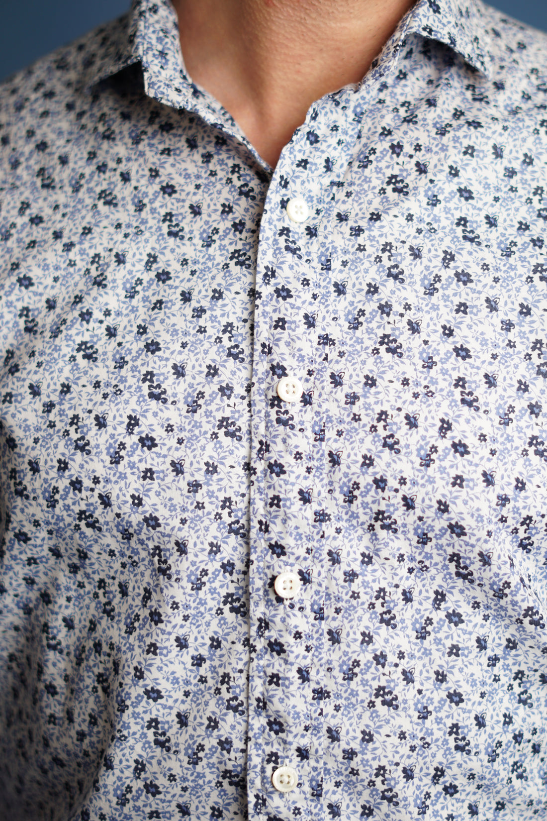 Polo Ralph Lauren White and Blue Flower Shirt