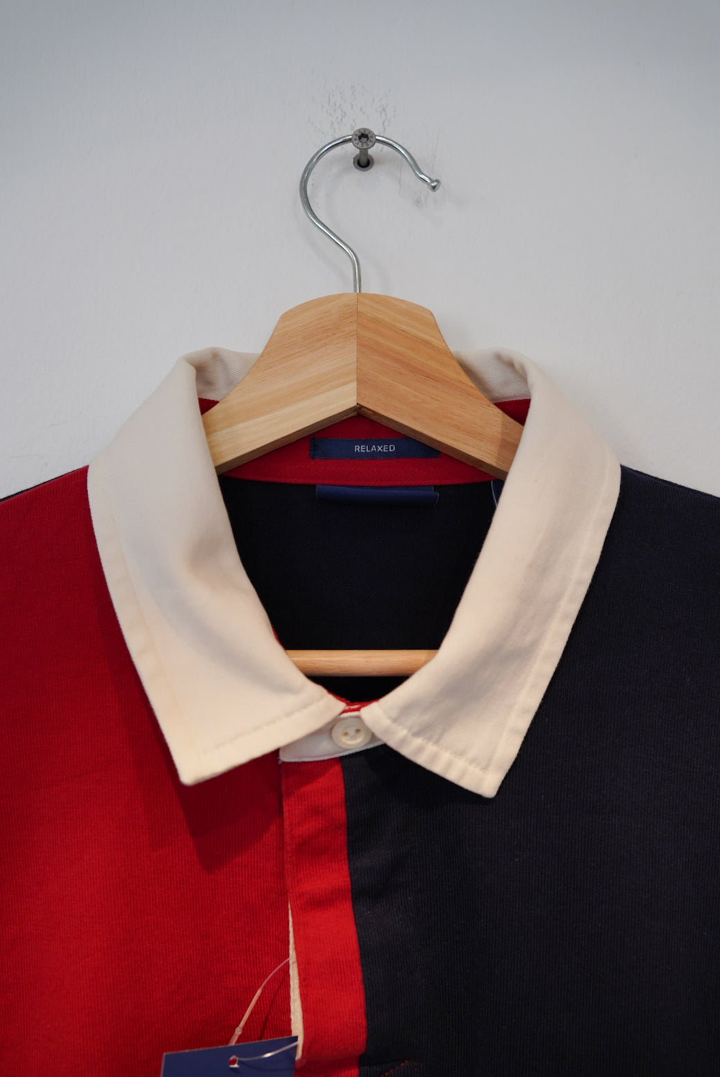 Gant Navy, Red and White Logo Print Relaxed Cotton Rugger