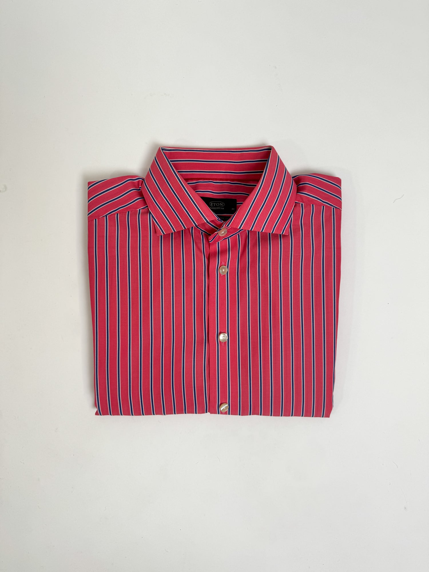 Eton Pink Striped Contemporary Fit Shirt