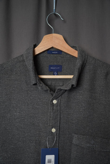 Gant Grey Regular Cotton Button Down Shirt