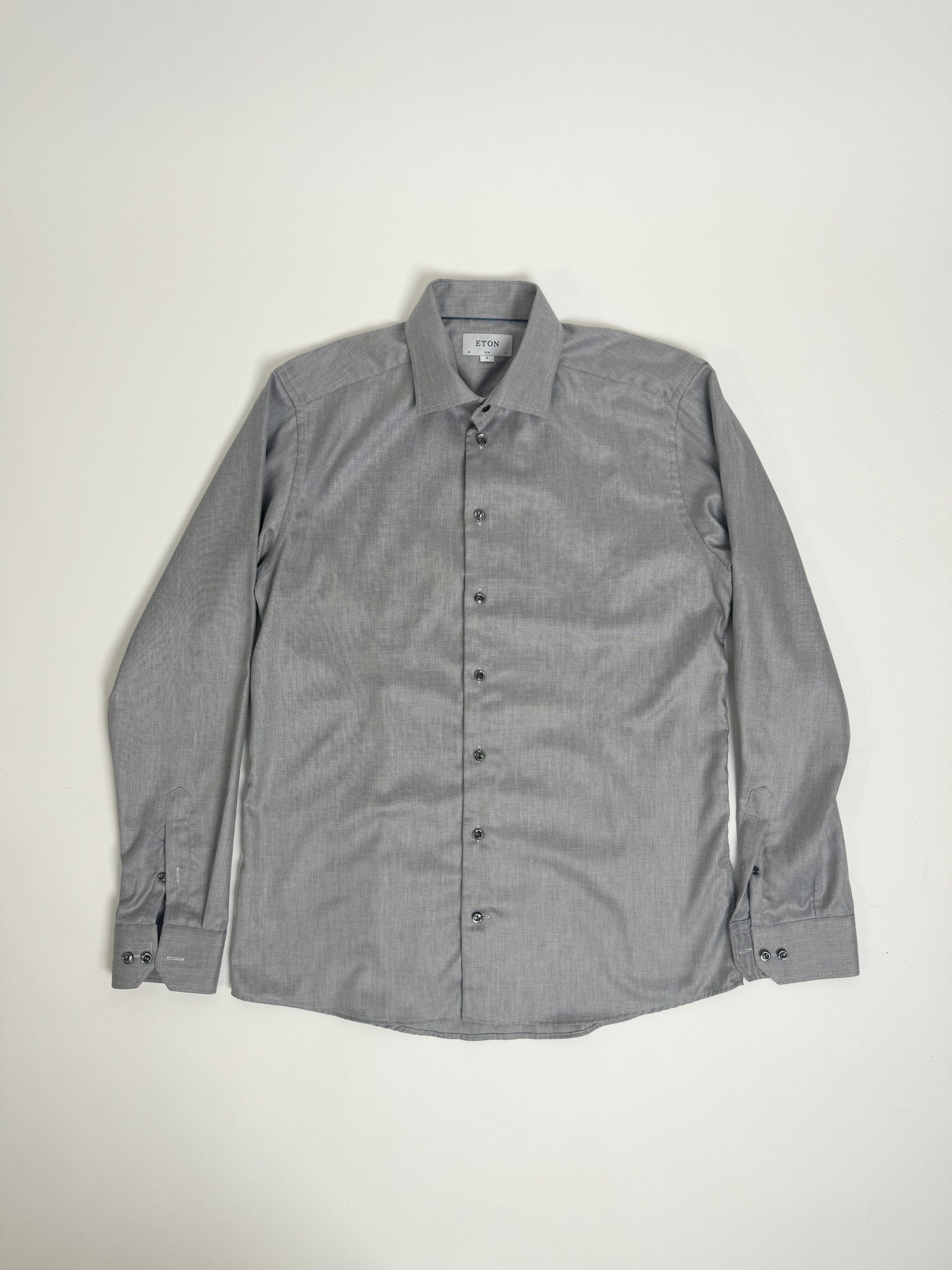 Eton Grey Slim Cotton Shirt